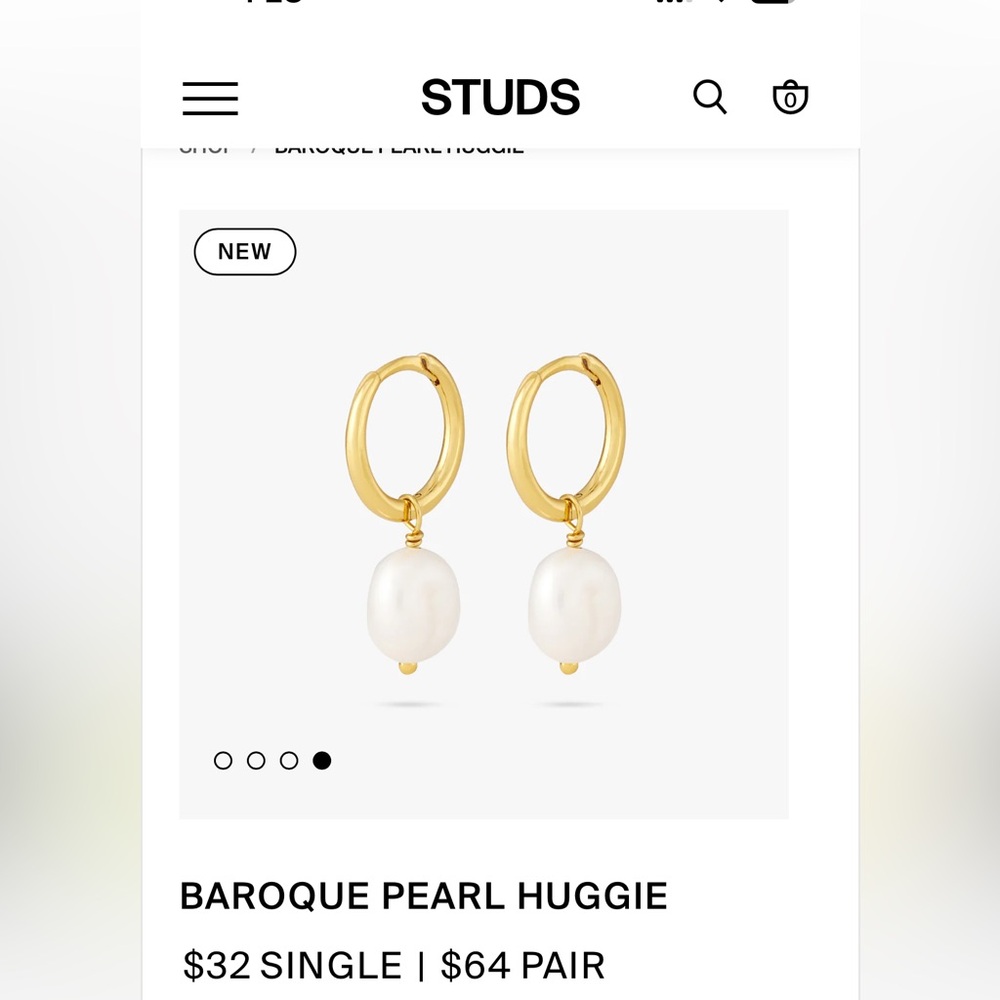 Studs Baroque Pearl Huggie Earrings
